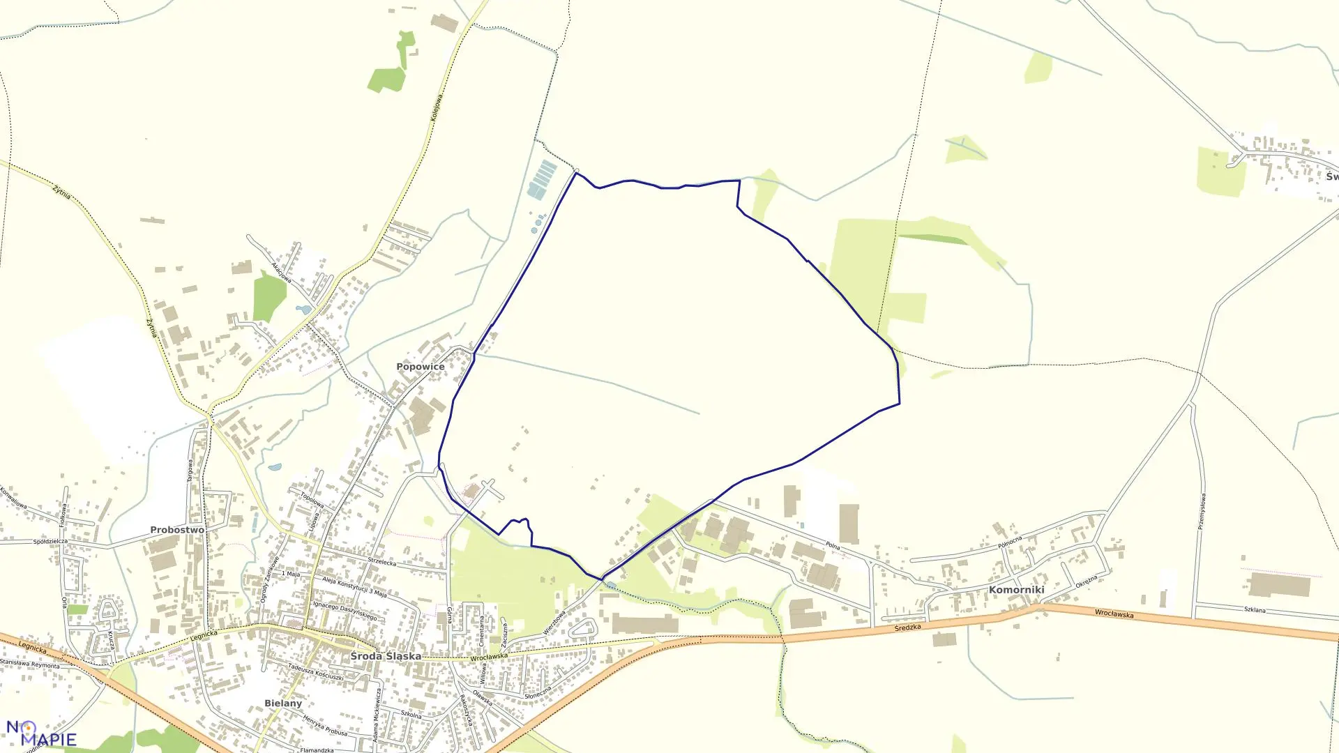 Mapa obrębu Obręb 3 w gminie Środa Śląska