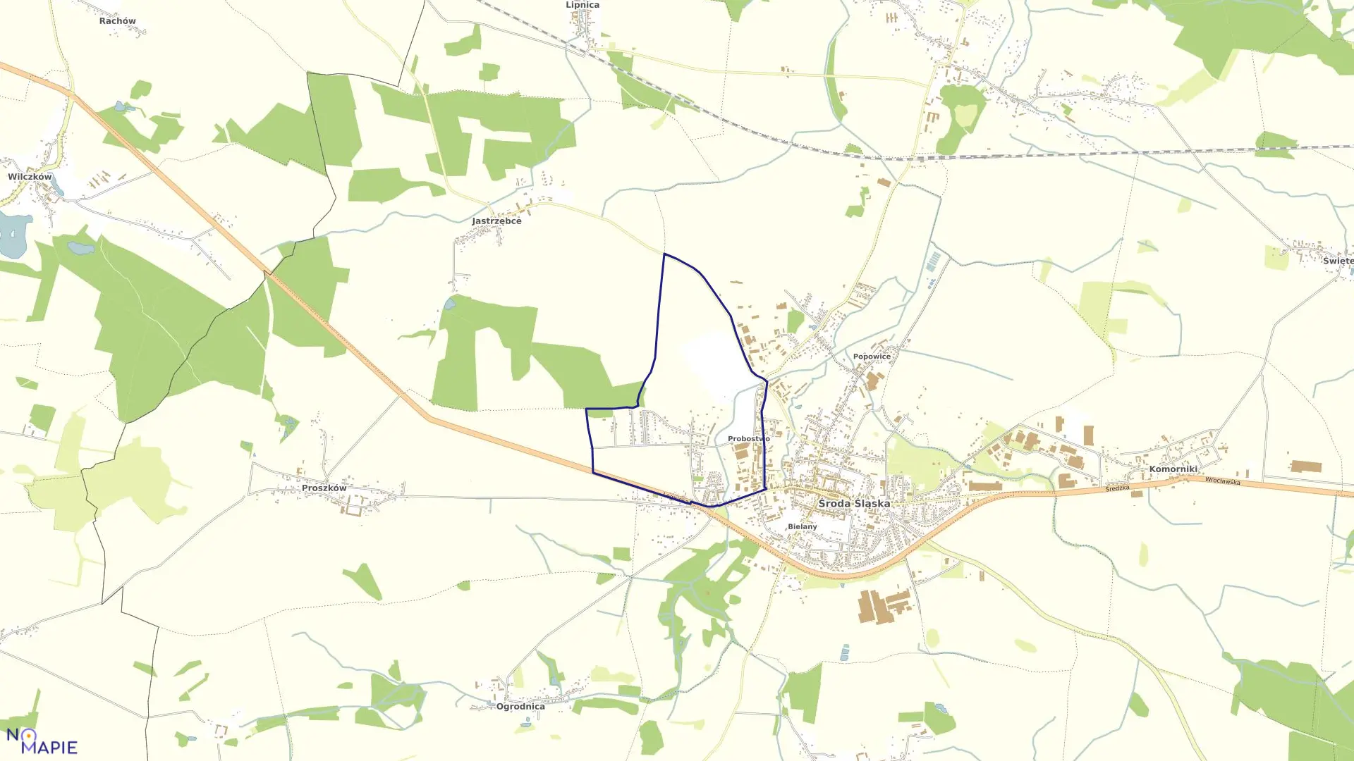 Mapa obrębu Obręb 4 w gminie Środa Śląska