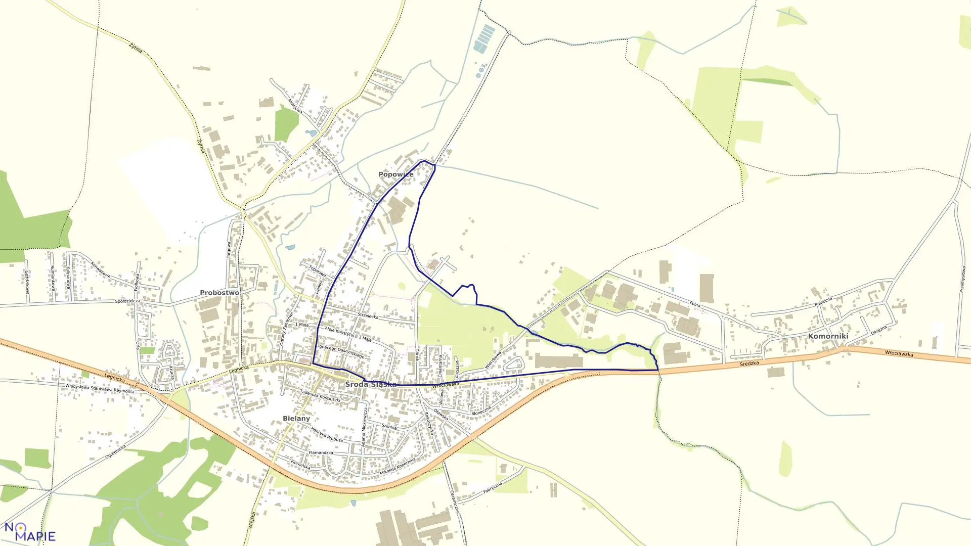 Mapa obrębu Obręb 6 w gminie Środa Śląska
