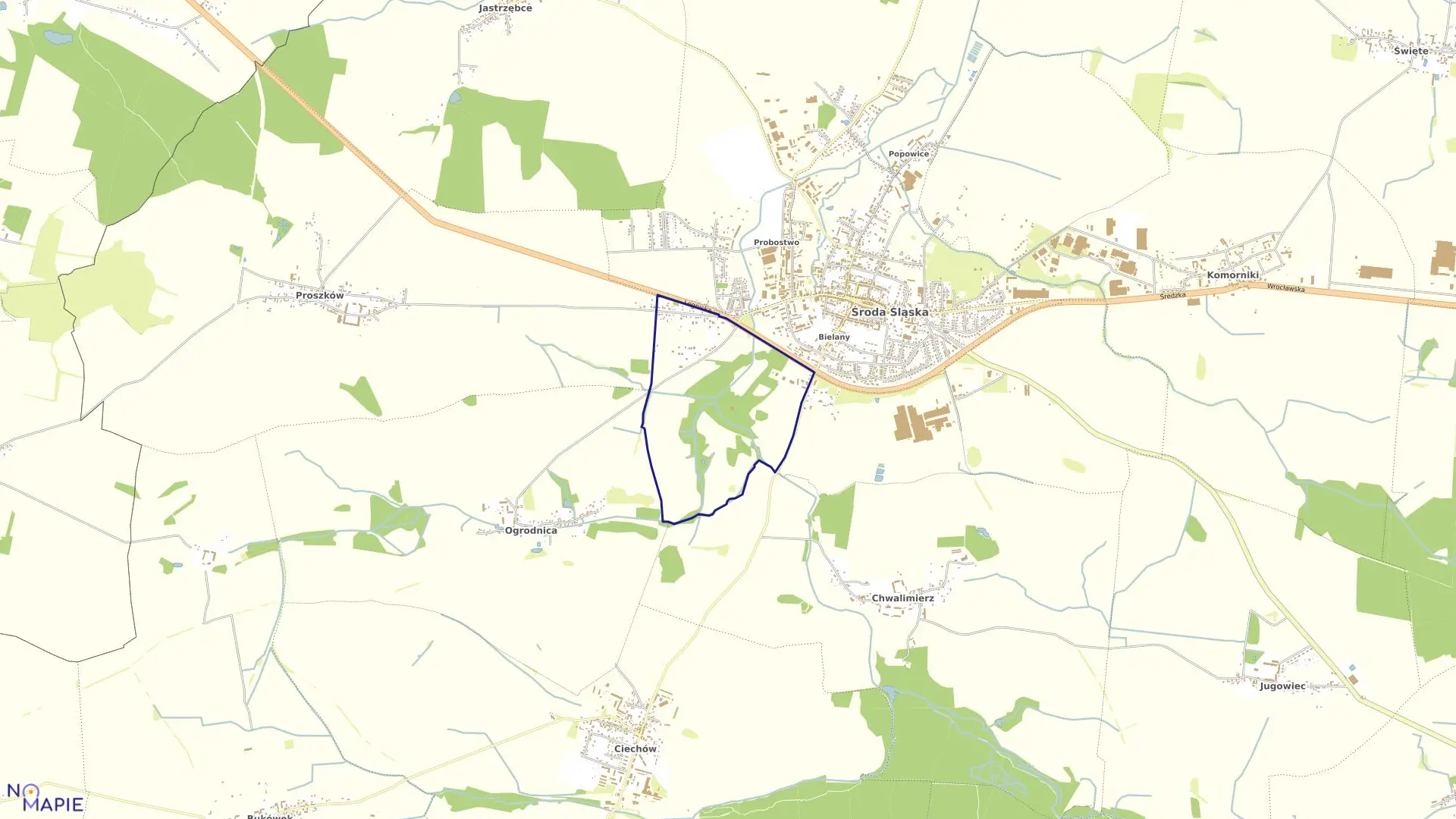 Mapa obrębu Obręb 8 w gminie Środa Śląska