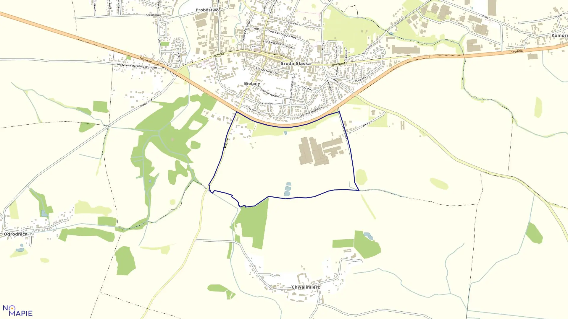 Mapa obrębu Obręb 9 w gminie Środa Śląska